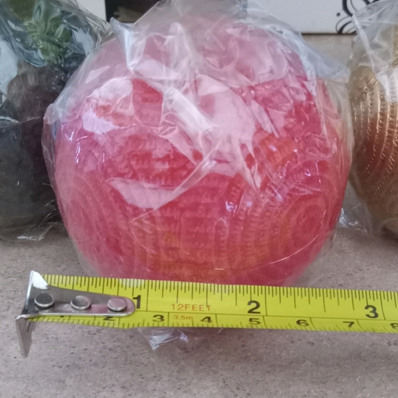 Three Ball Christmas Candles Red,Green,Gold  Swirls on each one they are NIB - Picture 7 of 11